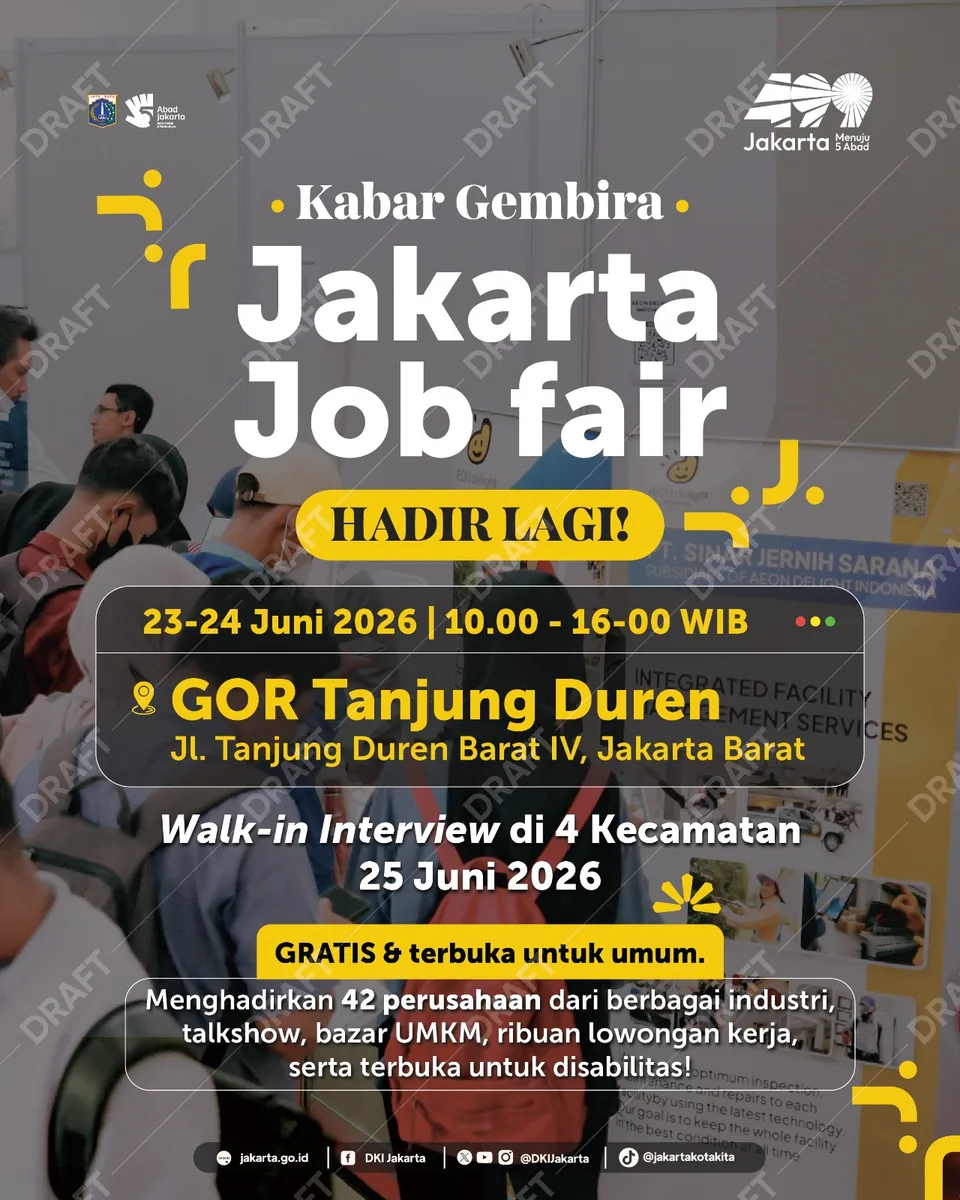 Job Fair Kabupaten Sukoharjo 2026 (Suku Dinas TKTE Wilayah Kabupaten Sukoharjo Barat) : 23-24 Juni 2026