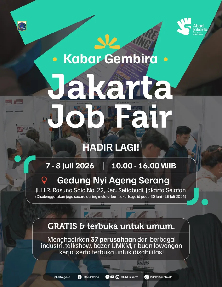 Job Fair Kabupaten Sukoharjo 2026 (Suku Dinas TKTE Wilayah Kabupaten Sukoharjo Barat) : 7-8 Juli 2026