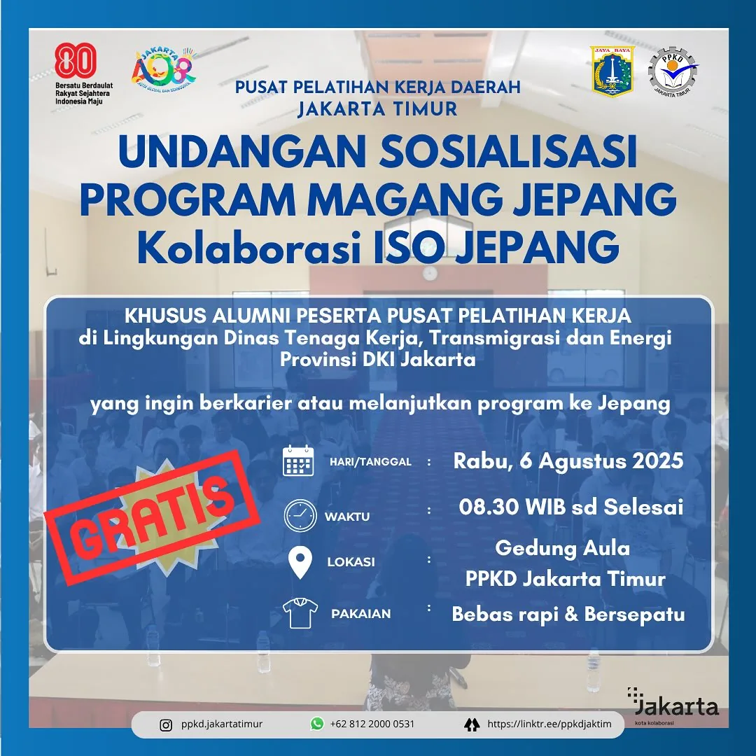 UNDANGAN SOSIALISASI PROGRAM MAGANG JEPANG – PPKD KABUPATEN SUKOHARJO